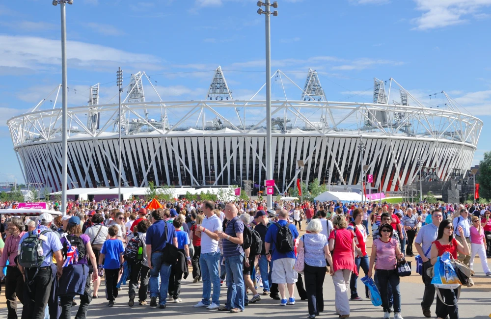 Crowds at Olympic Stadium in London
