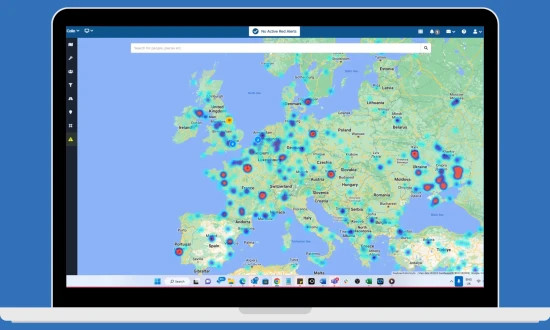 Vismo Secure Portal on Laptop Blue