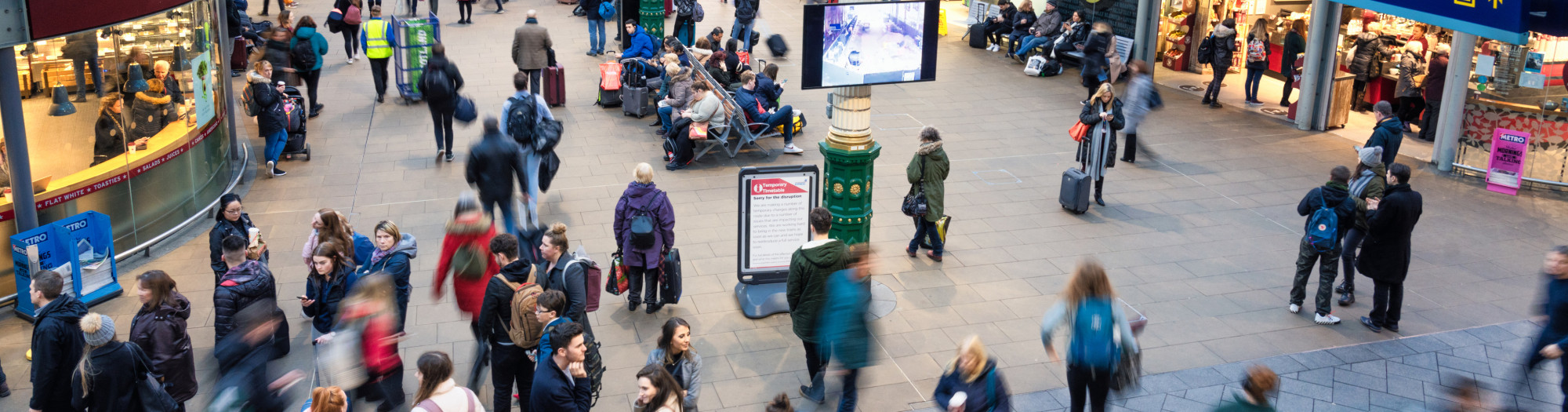 Busy Edinburgh Waverley Train Station