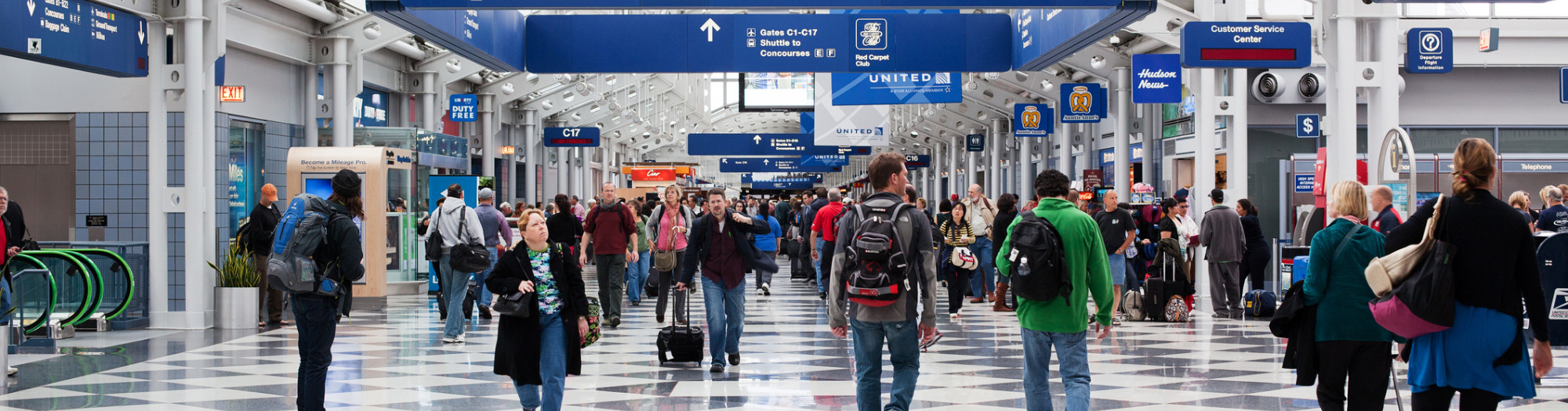 Passengers at Chicago O'Hare International Airport