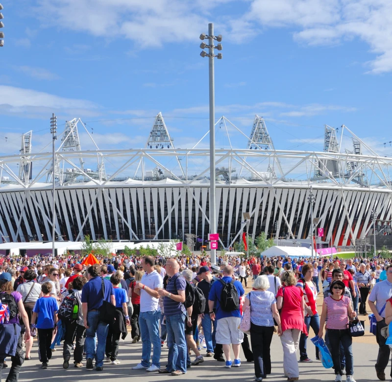 Crowds at Olympic Stadium in London