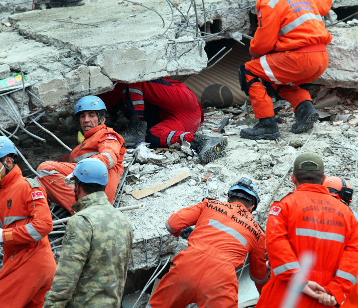 Rescue team searching