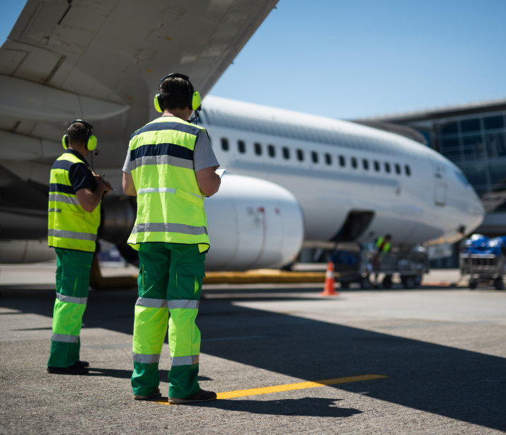 Two airport employees