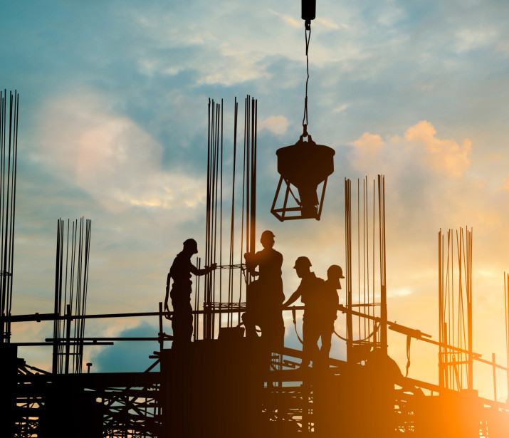 Engineer and construction team working