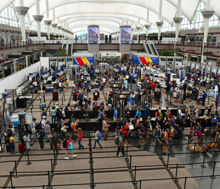 TSA Security Check at Denver International Airport