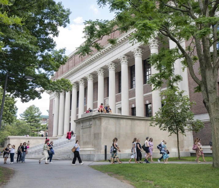 Students at Harvard University Campus outdoors