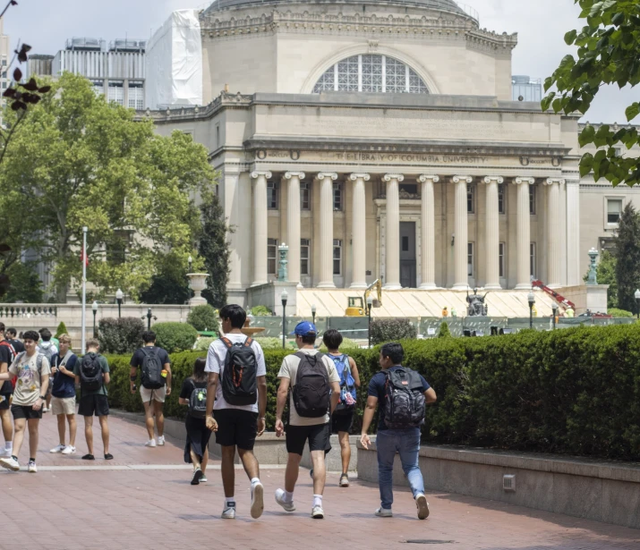Students at Columbia University Campus