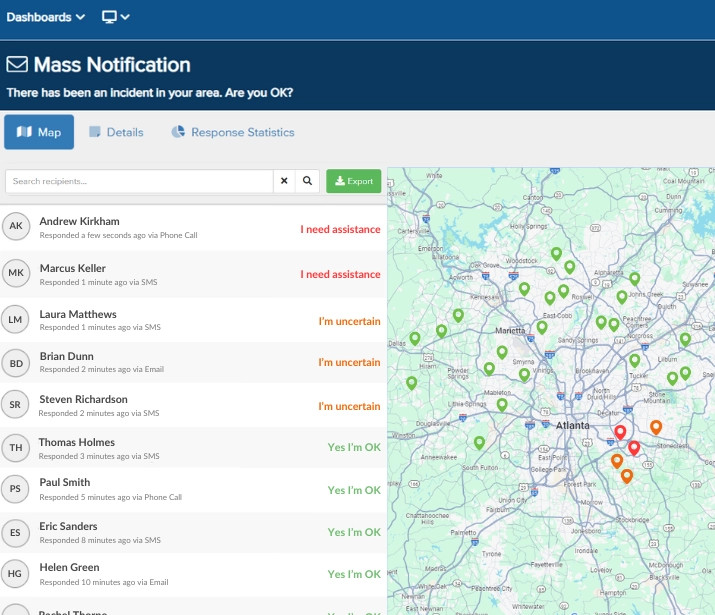 Mass Notification Map