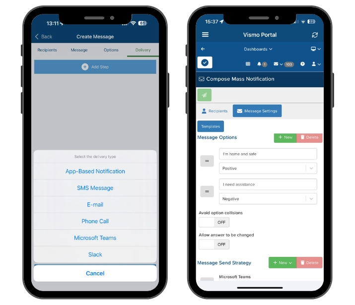 Mass notificationpage.Monitor App